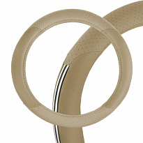 Оплетка SKYWAY Crome-1 M (370-390мм) Бежевая экокожа